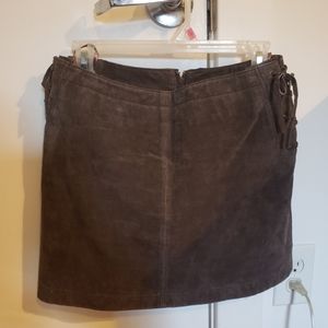 BB Dakota leather suede skirt with laces